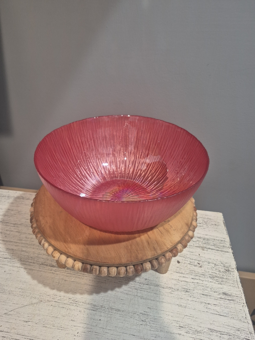 Pink Glass Bowl With Colourful Shimmer — Summer Is Calling